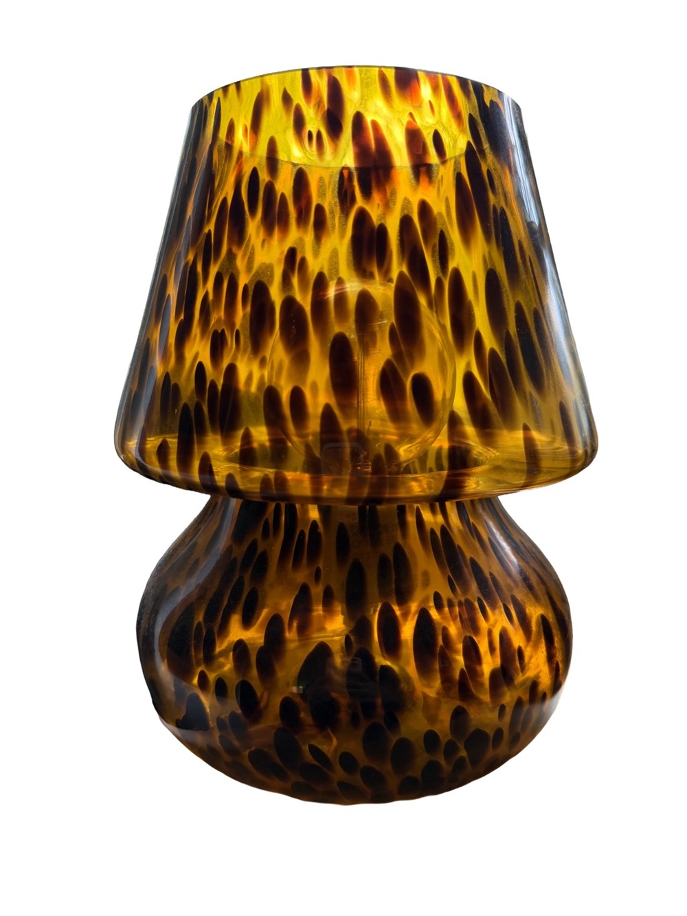 Urban Outfitters Amber & Dark Brown Tortoiseshell Glass Lamp